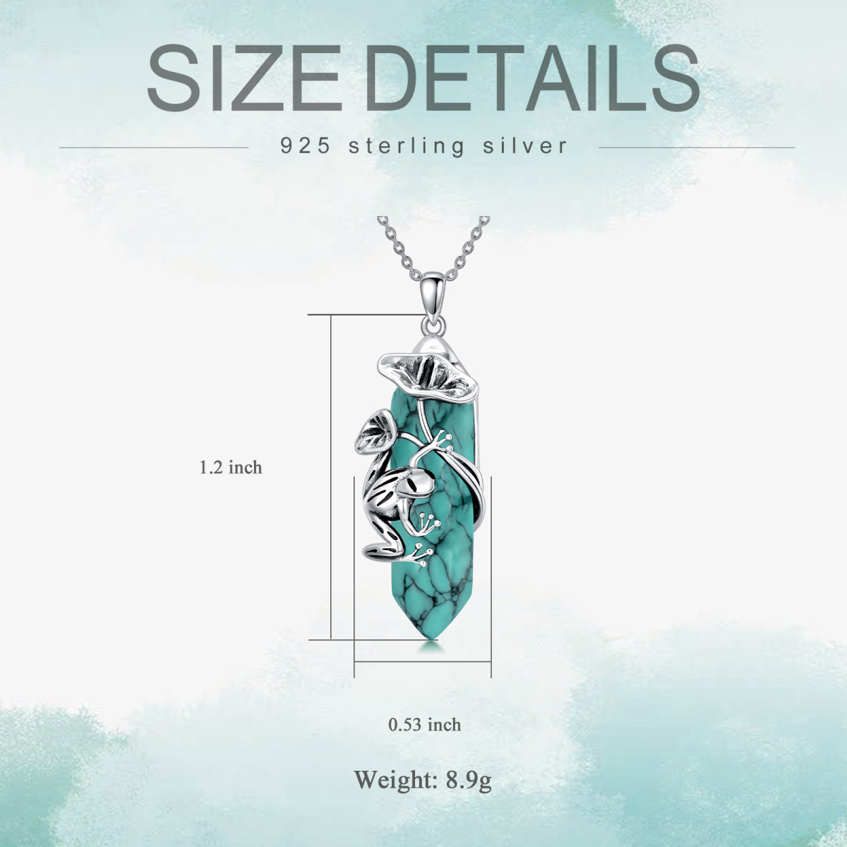 Collier en argent sterling avec pendentif grenouille en turquoise-5