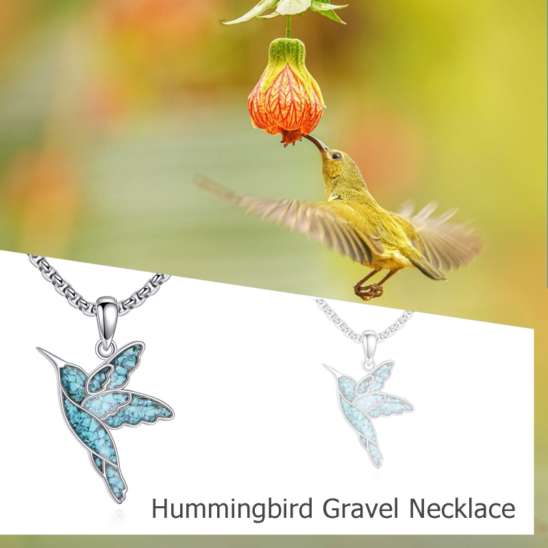 Collier pendentif en argent sterling avec colibri turquoise pour femmes-6