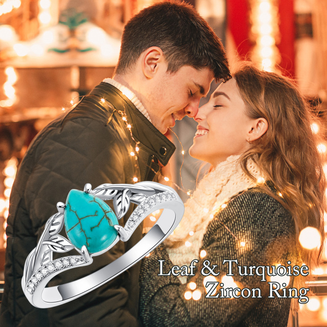 Bague Ivy en argent sterling avec zircon cubique et turquoise-6