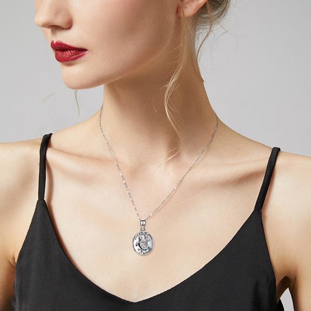 Collier médaillon photo personnalisé tortue en argent sterling pour unisexe-2