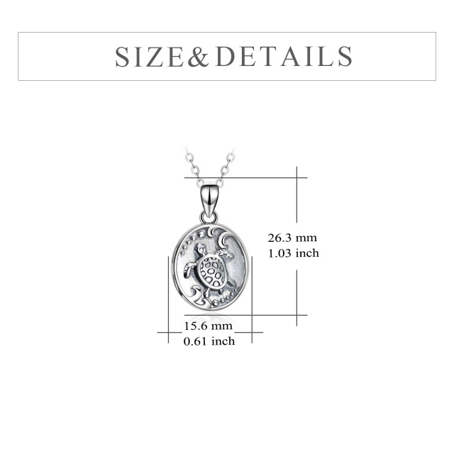 Sterling Silver Turtle & Turtle Personalized Photo Locket Necklace-5