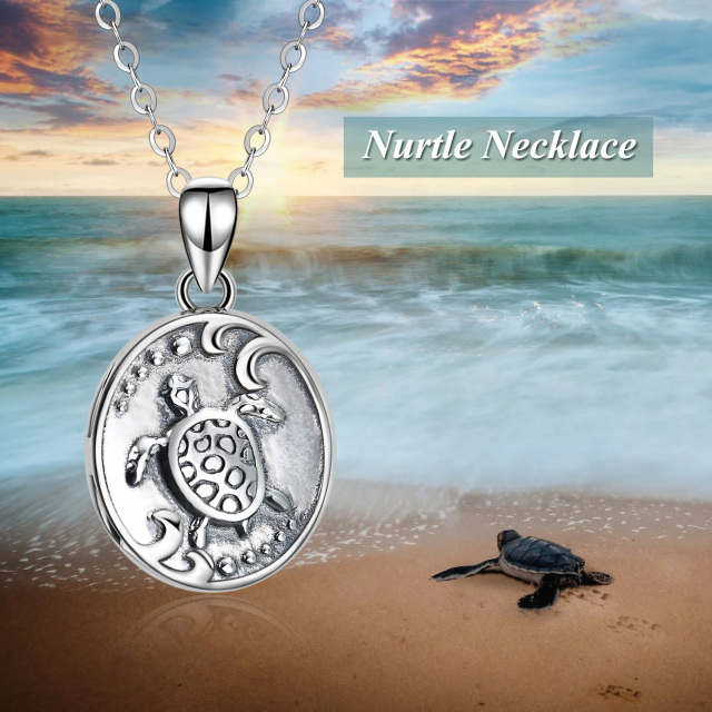 Collier médaillon photo personnalisé tortue en argent sterling pour unisexe-6