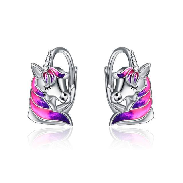 Pendientes Unicornio Plata de Ley-1