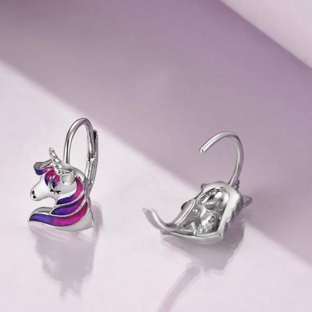 Pendientes Unicornio Plata de Ley-4