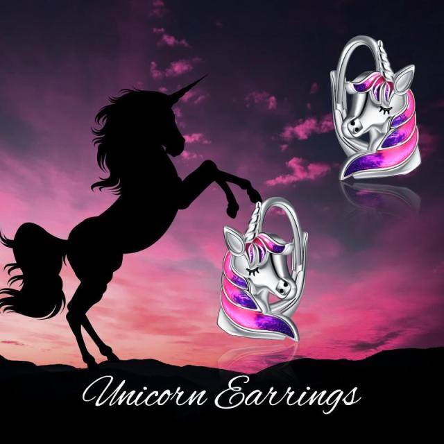 Pendientes Unicornio Plata de Ley-6