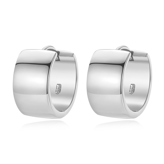 Sterling Silver Unisex Statement Hoop Earrings for Men Women