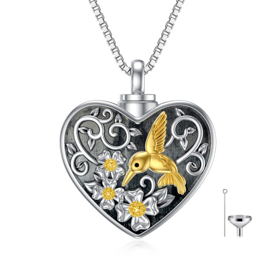 Collana con urna in argento sterling per le ceneri