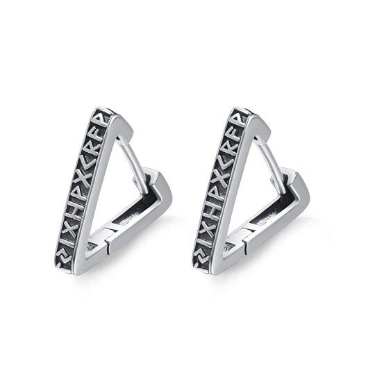 Sterling Silver Viking Rune Hoop Earrings