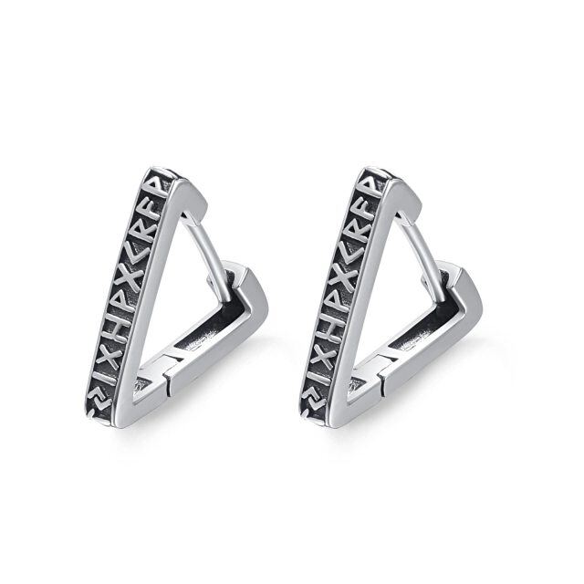 Boucles d'oreilles en argent sterling avec runes vikings-1