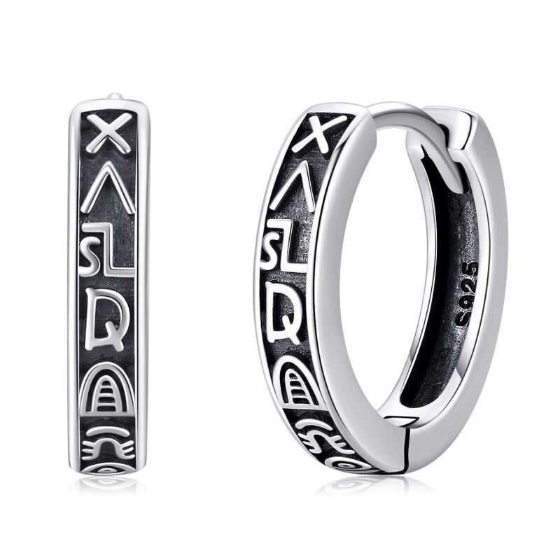 Boucles d'oreilles en argent sterling avec runes vikings