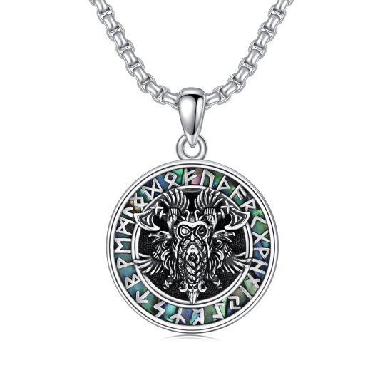 Sterling Silver Viking Rune Pendant Necklace for Men