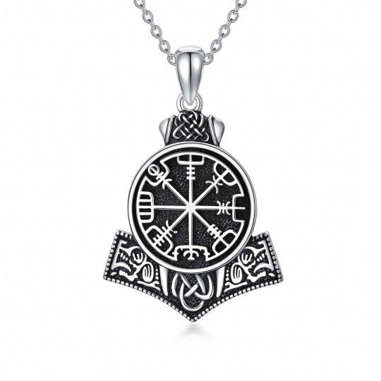 Collier en argent sterling avec pendentif Rune Viking pour hommes