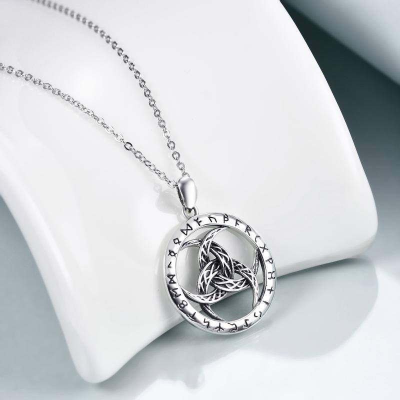 Collier en argent sterling avec pendentif rune viking-4