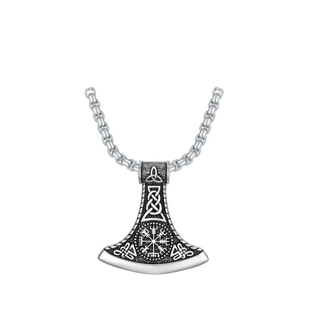 Collier en argent sterling avec pendentif rune viking-1