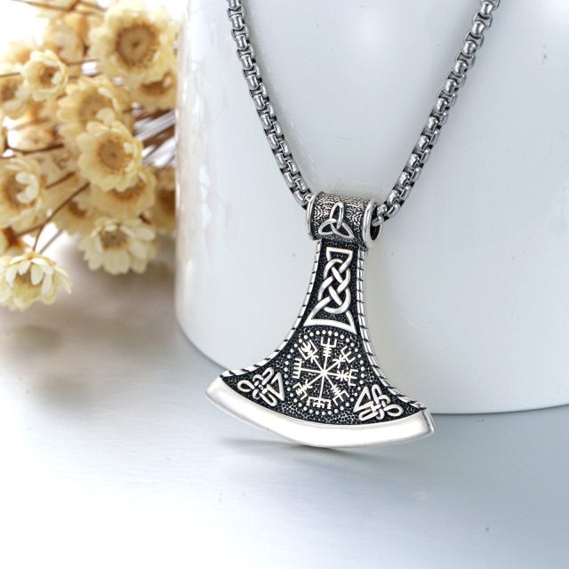 Collier en argent sterling avec pendentif rune viking-4