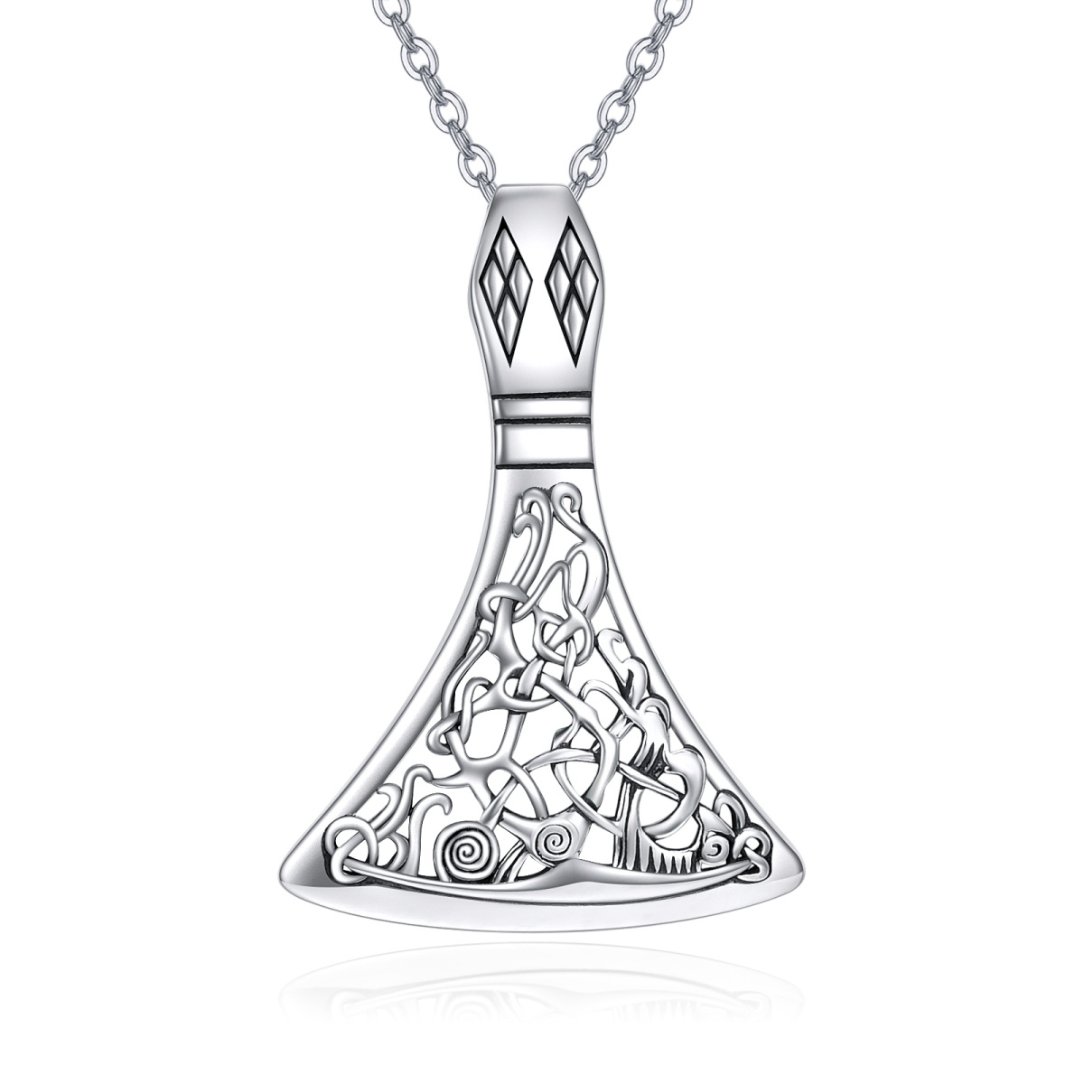 Collier en argent sterling avec pendentif rune viking-1