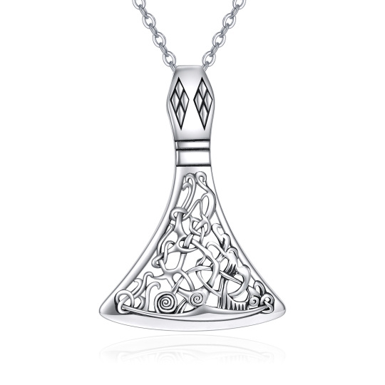 Collana con ciondolo a forma di runa vichinga in argento sterling