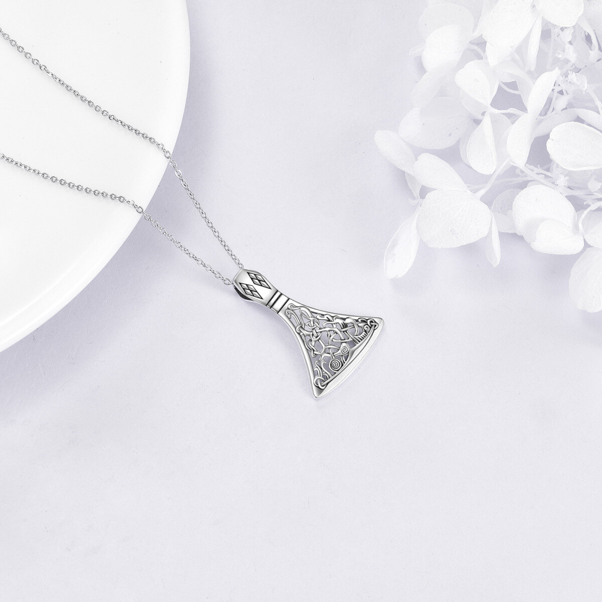 Collier en argent sterling avec pendentif rune viking-4