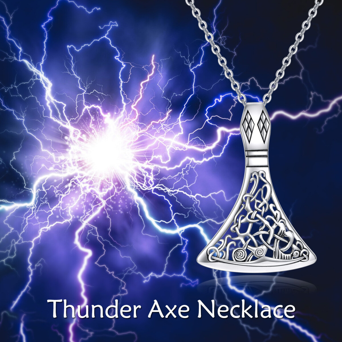 Collier en argent sterling avec pendentif rune viking-6