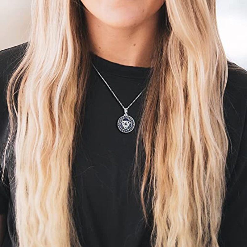 Collana d'argento con urna vichinga della Runa della Triforza Vegvisir per le ceneri-2