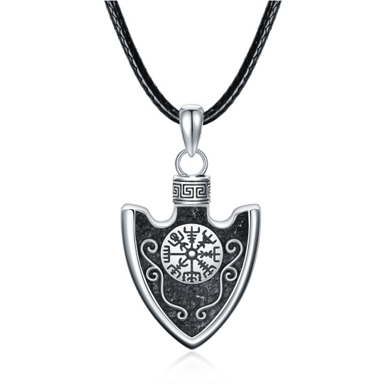 Sterling Silver Viking Rune Urn Necklace for Ashes for Men