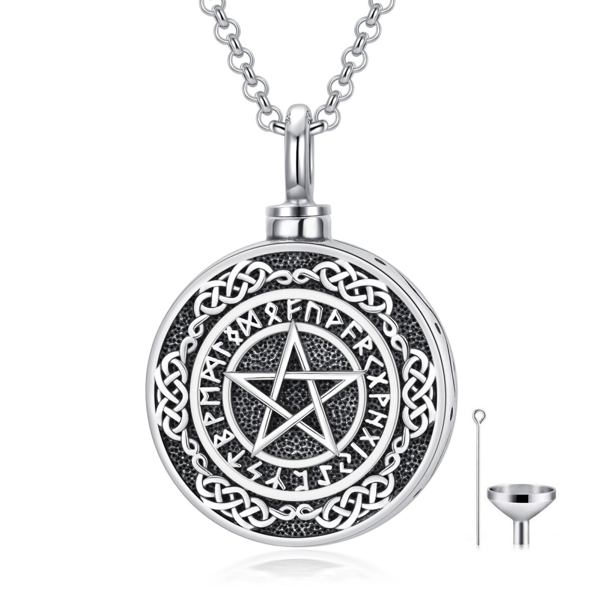 Collana con urna vichinga in argento 925 per le ceneri-1