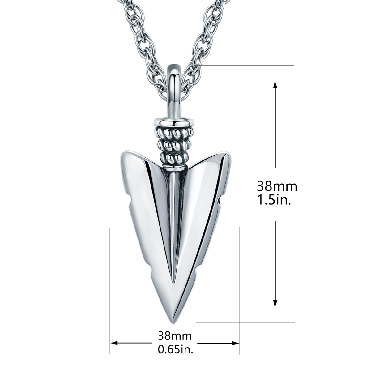 Srebrny naszyjnik z runą wikingów Vegvisir i strzałą-4