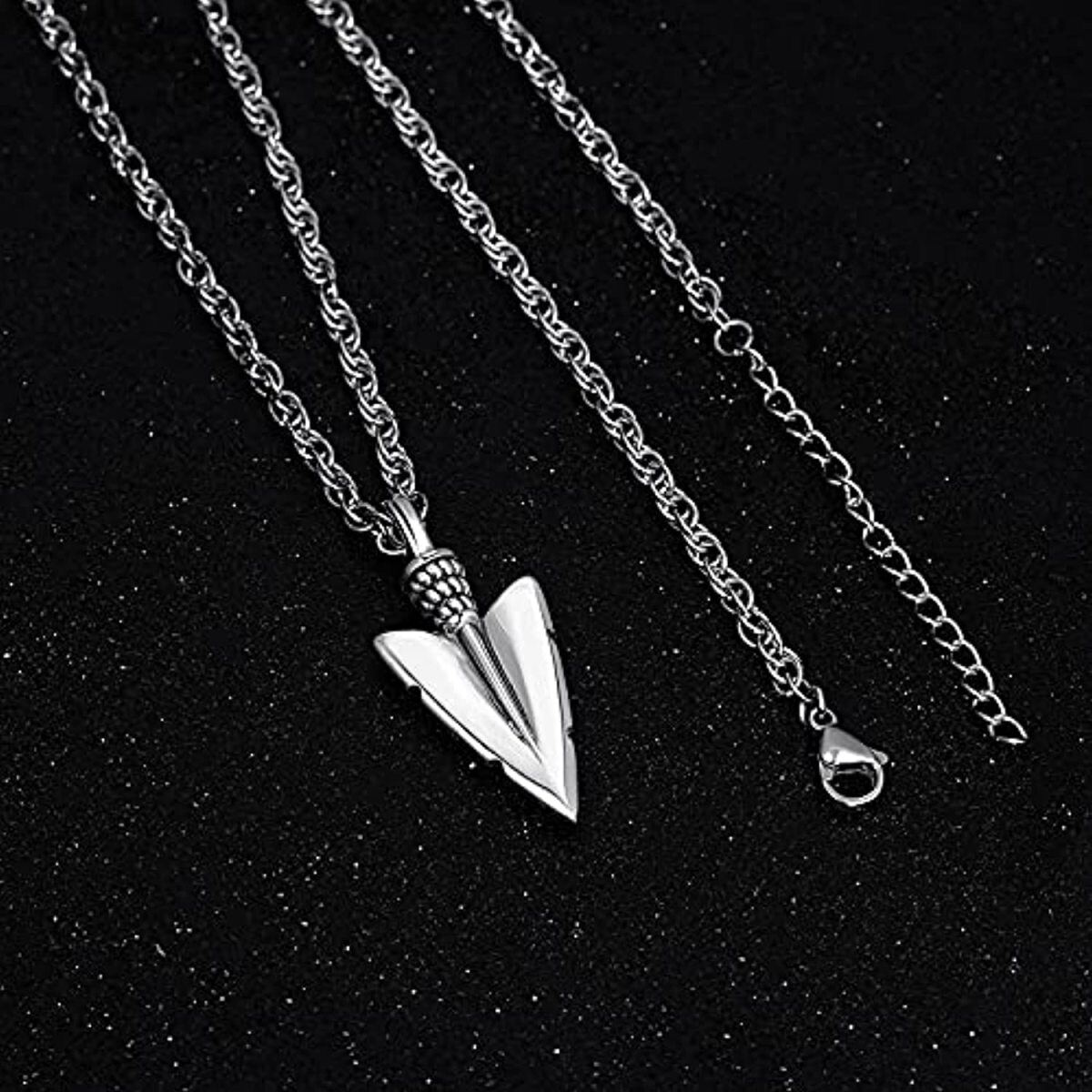 Sterling Silver Viking Rune Vegvisir Arrow Pendant Necklace-6