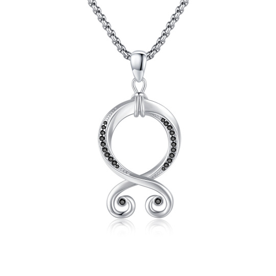 Collana con ciondolo a forma di croce vichinga Troll in argento sterling con zirconia cubica