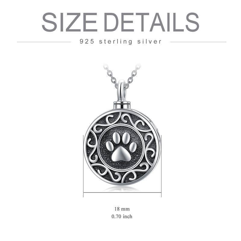 Collier en argent sterling pour cendres avec patte de chat ou de chien-5