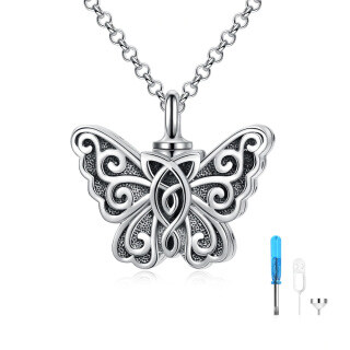 Sterling Silver Vintage Celtic Knot Butterfly Urn Necklace for Ashes-54