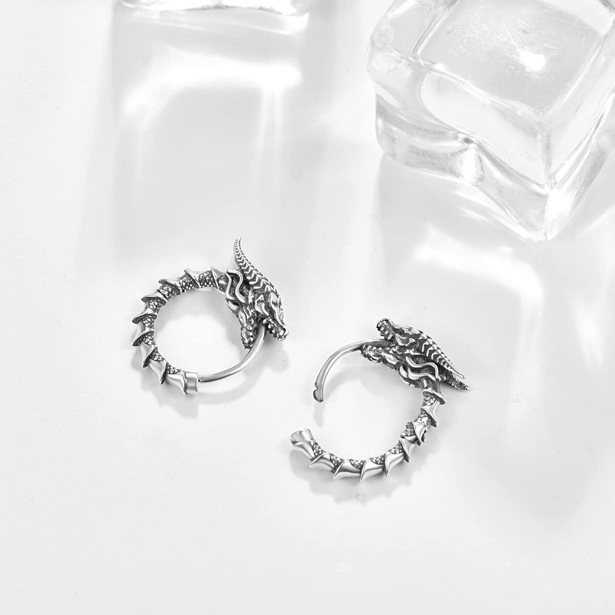 Boucles d'oreilles en argent sterling avec Dragon Vintage-4