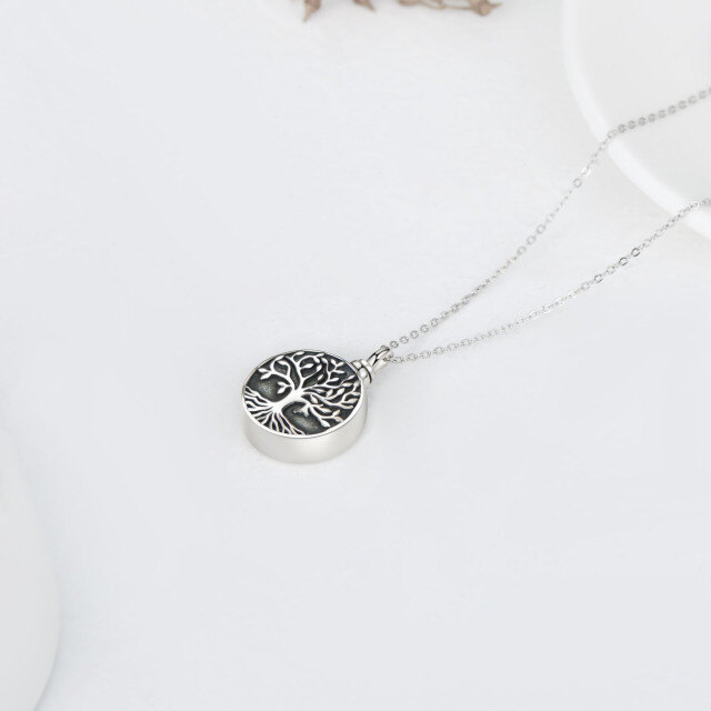 Collier en argent sterling pour cendres : Tree Of Life Urn (arbre de vie)-4