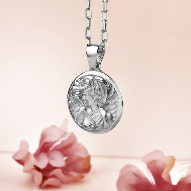 Collier pendentif Vierge en argent sterling-3