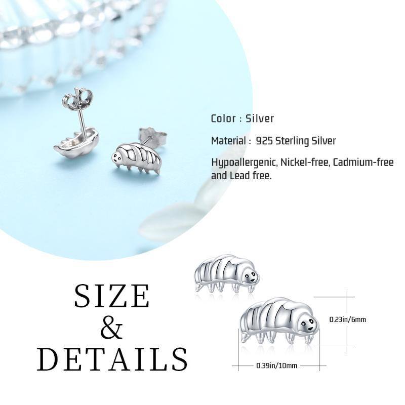 Sterling Silver Water Bear Stud Earrings-6