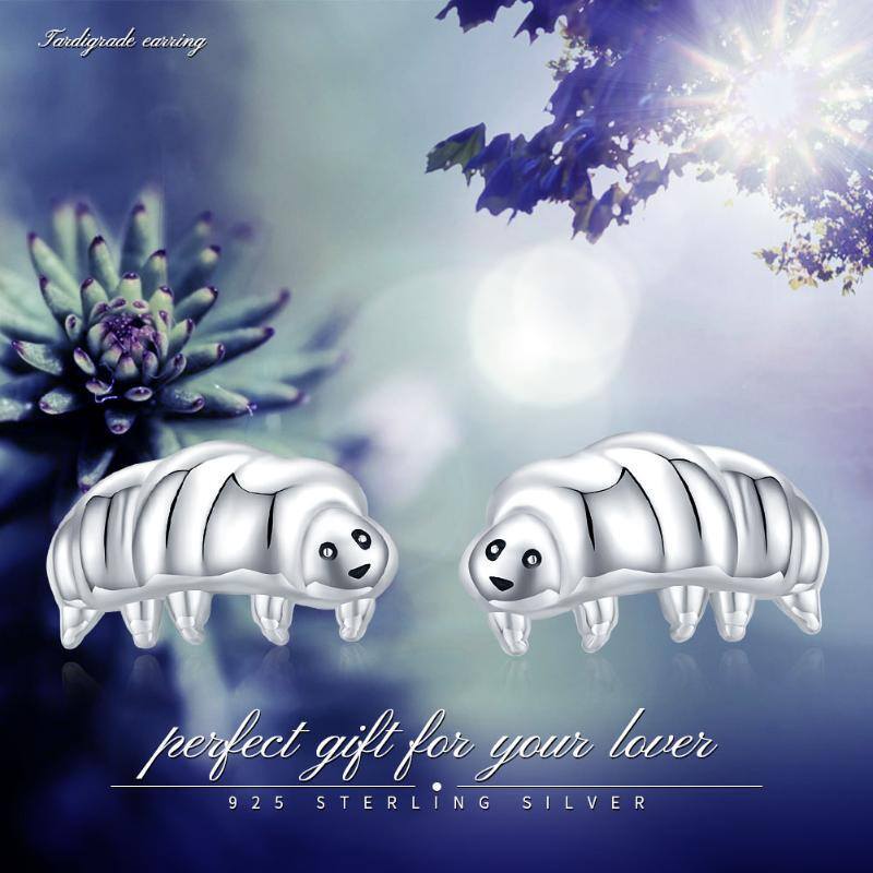 Sterling Silver Water Bear Stud Earrings-7