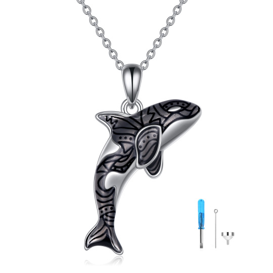 Sterling Silver Whale Urn Necklace for Ashes