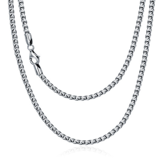 Sterling Silver Wheat Chain Necklace for Men