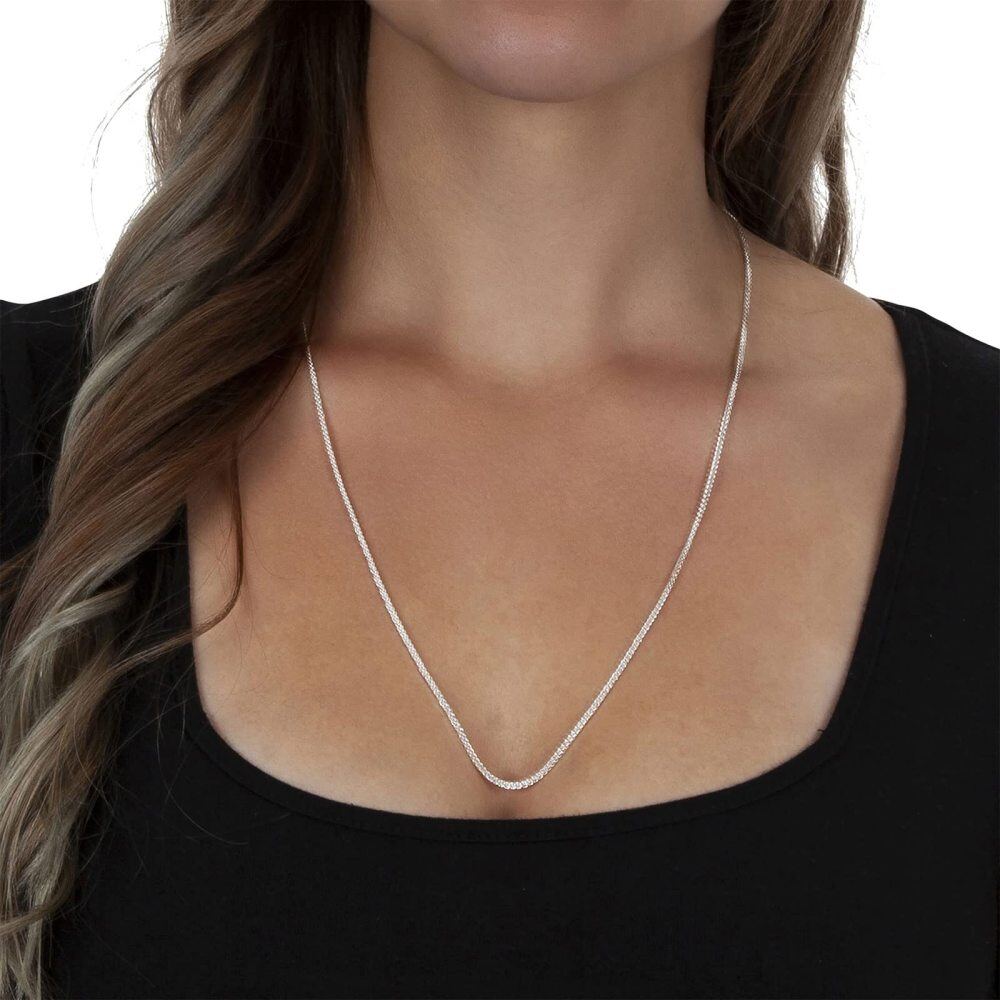 Sterling Silver Wheat Chain Necklace-2