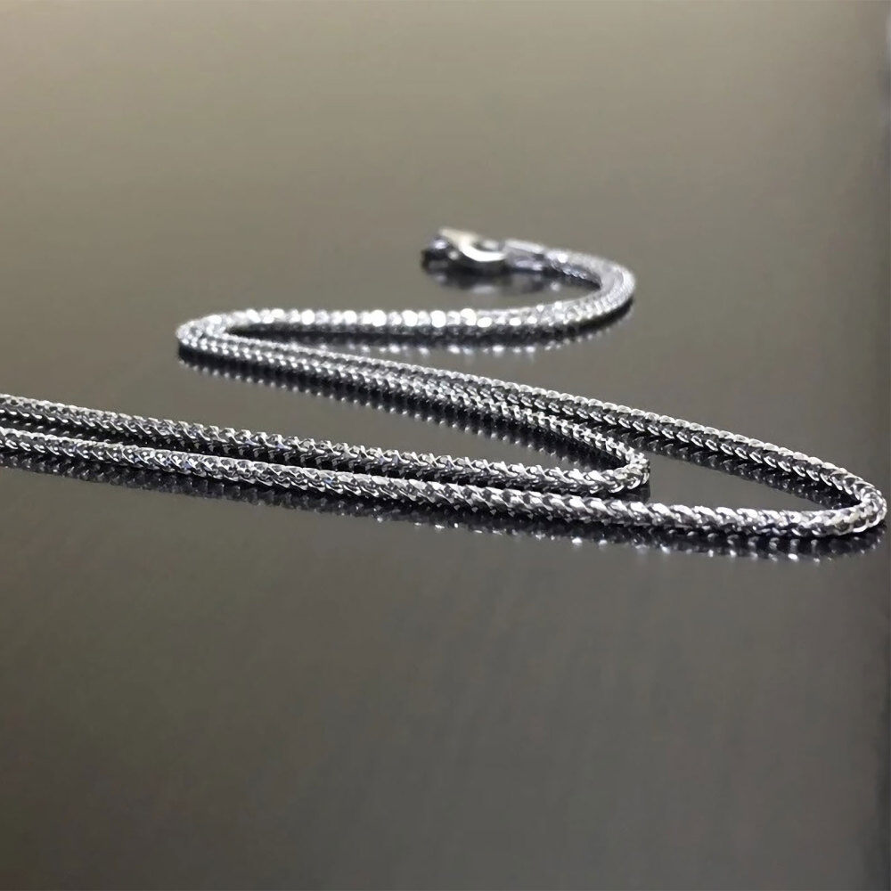 Sterling Silver Wheat Chain Necklace-4