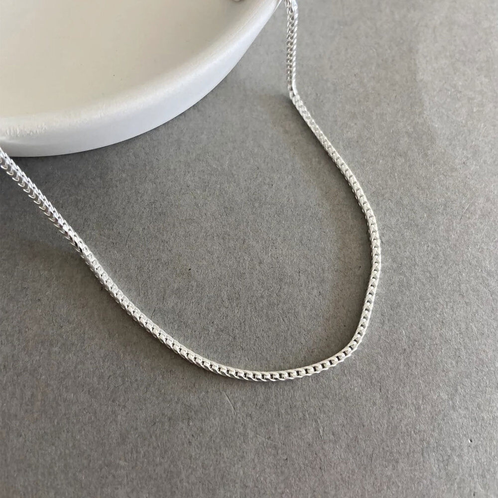Sterling Silver Wheat Chain Necklace-5