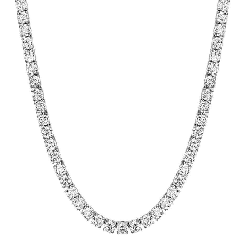 Collar de cadena de tenis de oro blanco de 14 quilates para hombre de 4 mm-1
