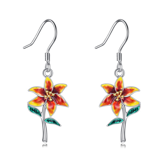 Pendientes de plata de ley Wildflowers