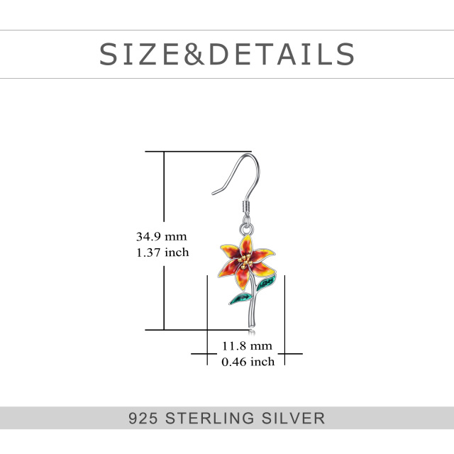 Sterling zilveren wilde bloemen oorbellen-5