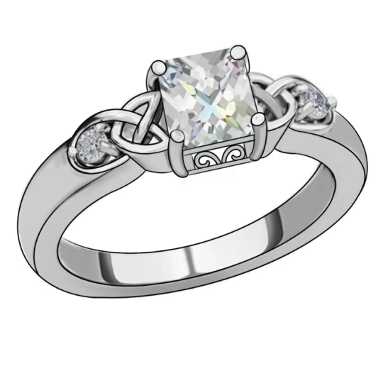 Sterling Silber Wildblumen Ring mit Zirkonia