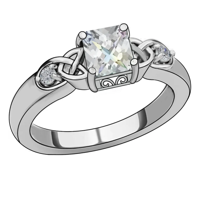 Sterling Silver Cubic Zirconia Wildflowers Ring-17