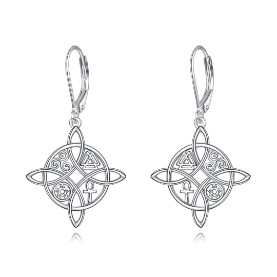 Orecchini a goccia con nodo delle streghe in argento sterling