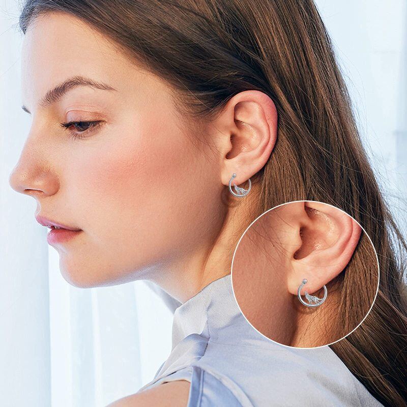 Boucles d'oreilles en argent Sterling Wolf-2