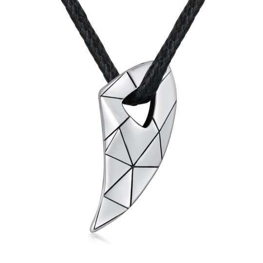 Sterling zilveren wolf tanden hanger ketting