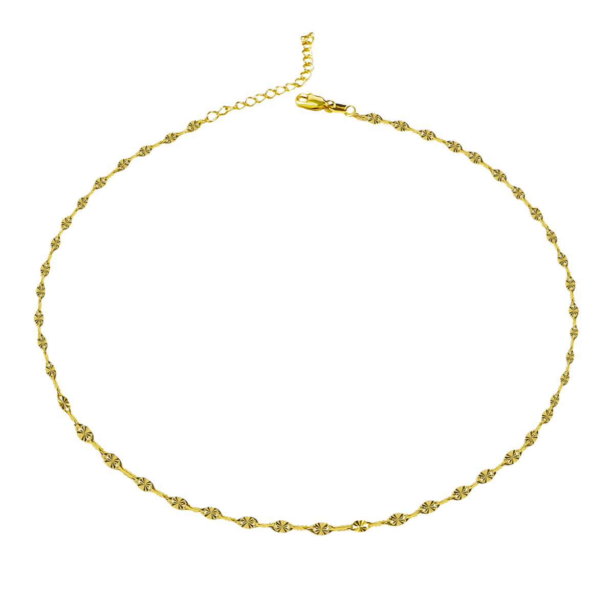 Sterling Silver Yellow Gold Plated 2mm Lip Chain Sunflower Chain Necklace-2